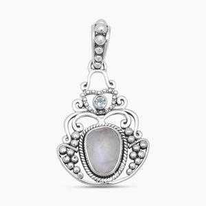 Rainbow Moonstone Silver Designer Pendants