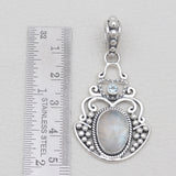 Rainbow Moonstone Silver Designer Pendants