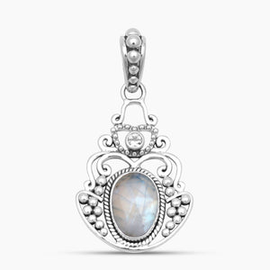 Rainbow Moonstone Silver Designer Pendants