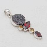 925 Sterling Silver Coin & Garnet Pendants