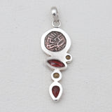 925 Sterling Silver Coin & Garnet Pendants