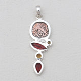 925 Sterling Silver Coin & Garnet Pendants