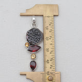 925 Sterling Silver Coin & Garnet Pendants