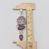 925 Sterling Silver Coin & Garnet Pendants
