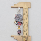 925 Sterling Silver Coin & Garnet Pendants
