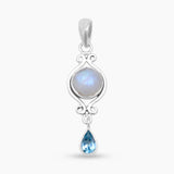 925 Sterling Silver Rainbow Moonstone Pendants