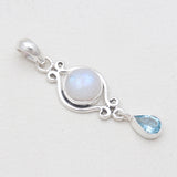 925 Sterling Silver Rainbow Moonstone Pendants
