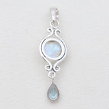 925 Sterling Silver Rainbow Moonstone Pendants