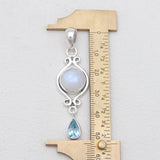 925 Sterling Silver Rainbow Moonstone Pendants