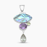 925 Sterling Silver Abalone Shell Pendants