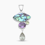 925 Sterling Silver Abalone Shell Pendants