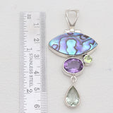 925 Sterling Silver Abalone Shell Pendants