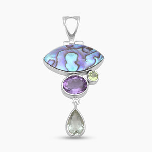 925 Sterling Silver Abalone Shell Pendants