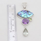 925 Sterling Silver Abalone Shell Pendants
