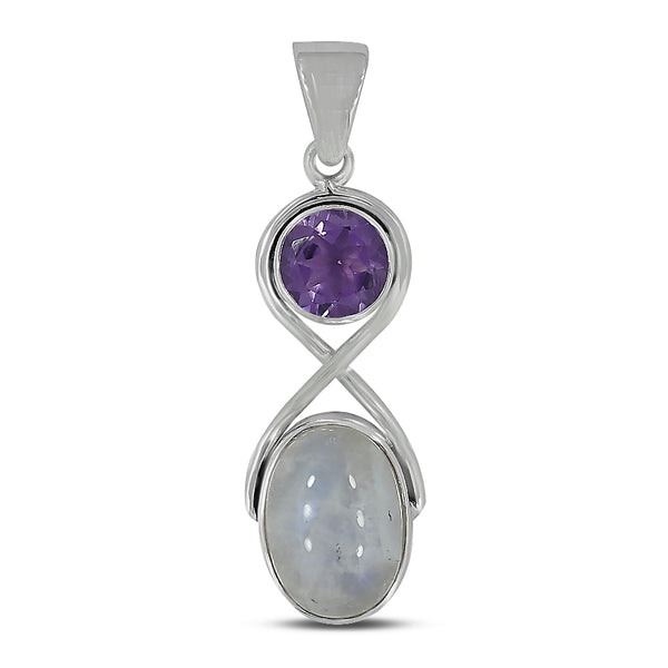 925 Silver Rainbow Moonstone Pendants