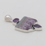 925 Sterling Silver Amethyst Slice Pendants
