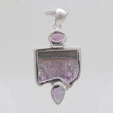 925 Sterling Silver Amethyst Slice Pendants