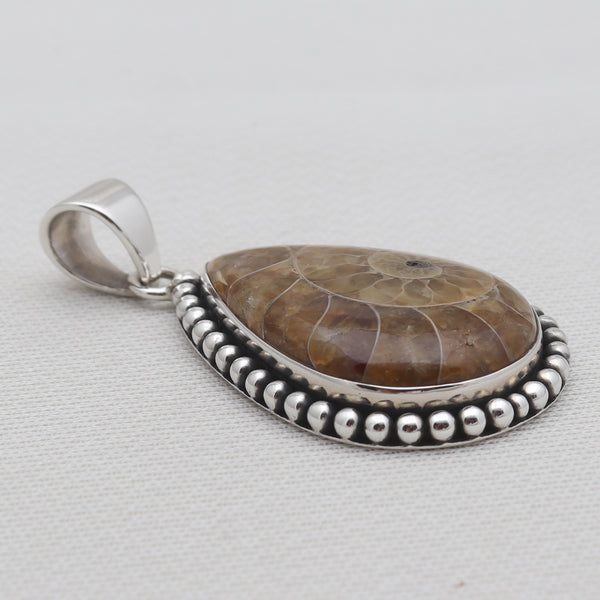 925 Sterling Silver Ammonite Pendants