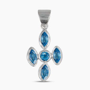 925 Sterling Silver Blue Topaz Pendants