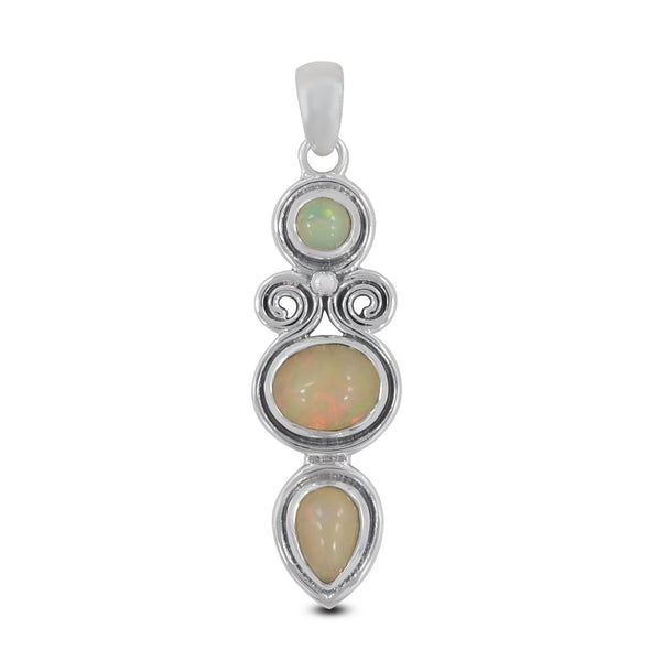 925 Sterling Silver Ethiopian Opal Pendants