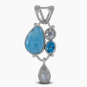 925 Sterling Silver Larimar Pendants