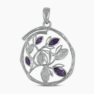 925 Sterling Silver Blue Topaz Pendants