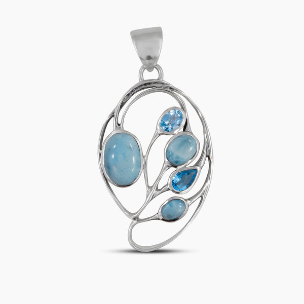 925 Sterling Silver Larimar Pendants