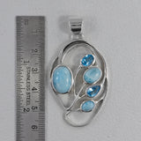 925 Sterling Silver Larimar Pendants