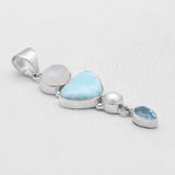 925 Sterling Silver Larimar Pendants