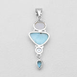 925 Sterling Silver Larimar Pendants