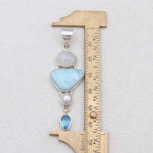 925 Sterling Silver Larimar Pendants