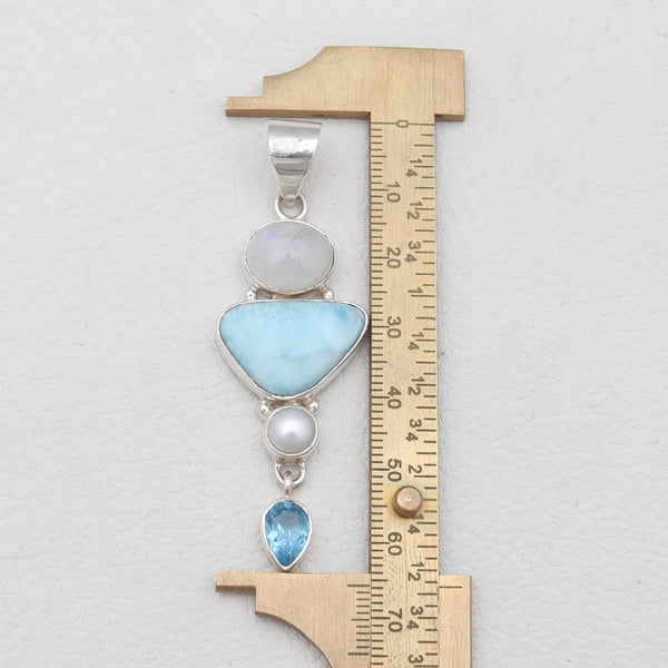 925 Sterling Silver Larimar Pendants
