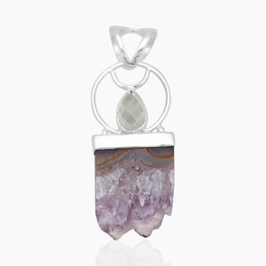 Amethyst Stalactite Gemstone Silver Pendants