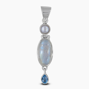 Rainbow Moonstone Silver Pendants