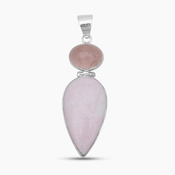 925 Silver Pink Jasper Pendants