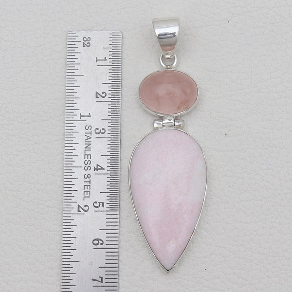 925 Silver Pink Jasper Pendants