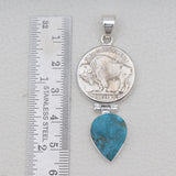 925 Sterling Silver Arizona Turquoise & Coin Pendants