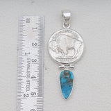 925 Sterling Silver Arizona Turquoise & Coin Pendants
