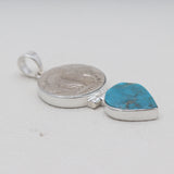925 Sterling Silver Arizona Turquoise & Coin Pendants