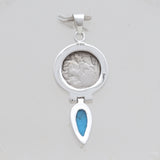 925 Sterling Silver Arizona Turquoise & Coin Pendants