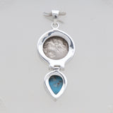 925 Sterling Silver Arizona Turquoise & Coin Pendants