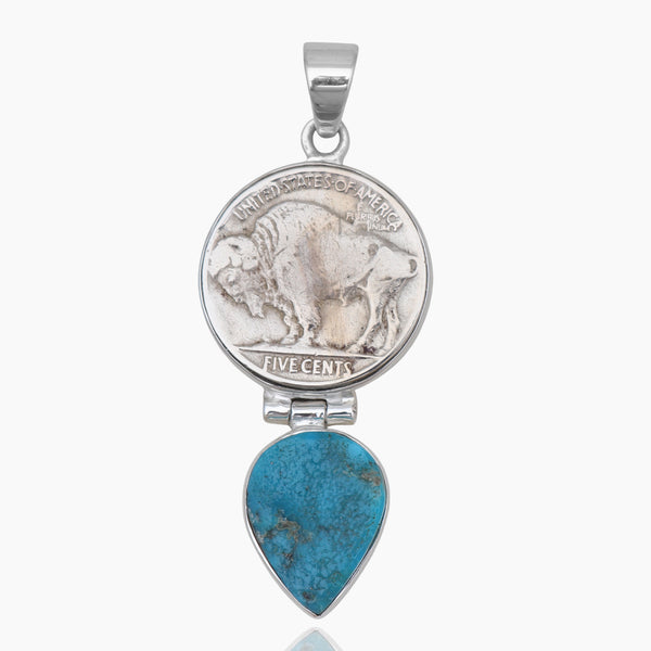 925 Sterling Silver Arizona Turquoise & Coin Pendants