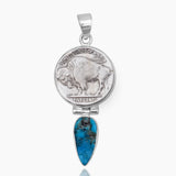 925 Sterling Silver Arizona Turquoise & Coin Pendants