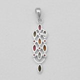 Multicolor Tourmaline Sterling Silver Pendants