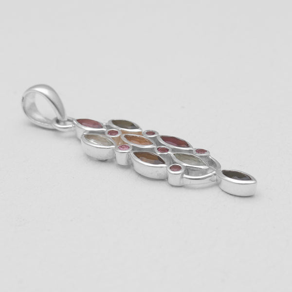 Multicolor Tourmaline Sterling Silver Pendants