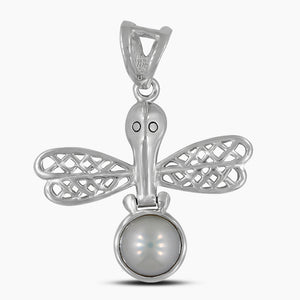 925 Silver Pearl Dragonfly Pendants