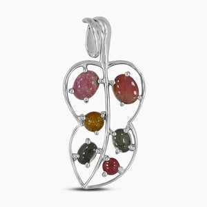 925 Silver Tourmaline Leaf Pendants