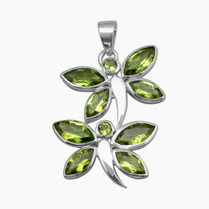 925 Silver Peridot Butterfly Pendants
