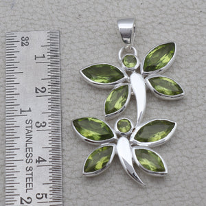 925 Silver Peridot Butterfly Pendant