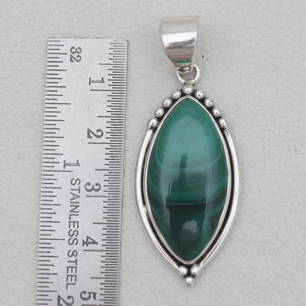 925 Sterling Silver Malachite Pendants